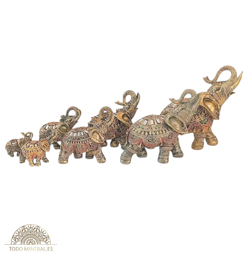 Figuras 7 Elefantes Diferentes Tamaños Desde 6 a 16 Cms  y Azul  600103655 TODOMINERAL
